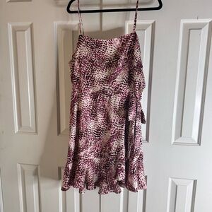 Express Animal Print Ruffle Dress - Size XL